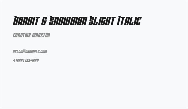 Bandit & Snowman Slight Italic Business Card