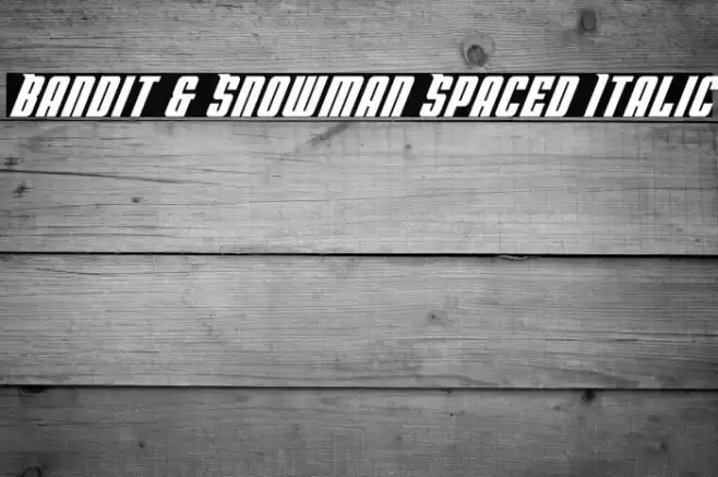 Bandit & Snowman Spaced Italic Font examples