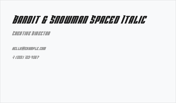 Bandit & Snowman Spaced Italic Business Card