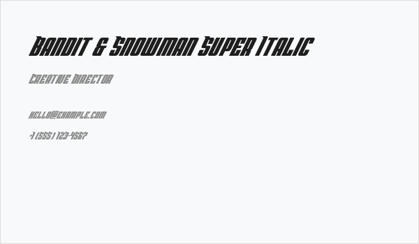 Bandit & Snowman Super Italic Business Card