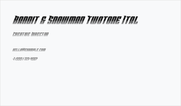 Bandit & Snowman Twotone Ital Business Card