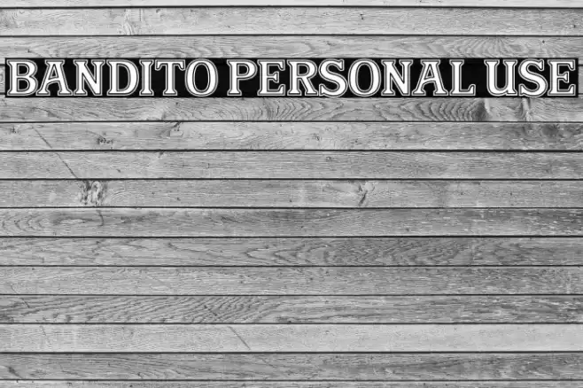 Bandito Personal Use Caratteri examples