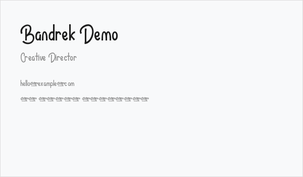 Bandrek Demo Business Card