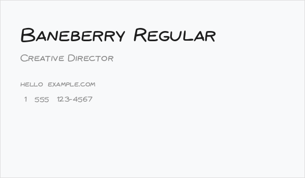 Baneberry Regular Business Card