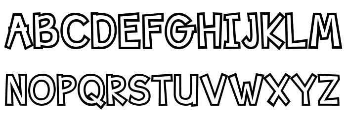 Bang Whack Pow Outline Caratteri MAIUSCOLE