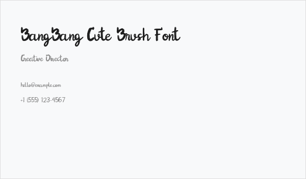 BangBang Cute Brush Font Business Card