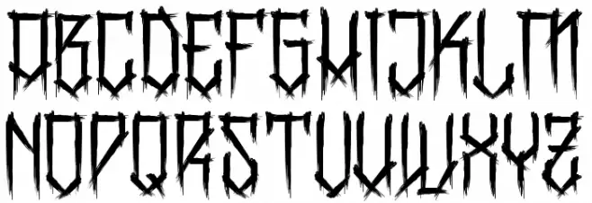 BangLYCH - Revenge Horror III Шрифта ВЕРХНИЙ