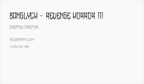 BangLYCH - Revenge Horror III Business Card