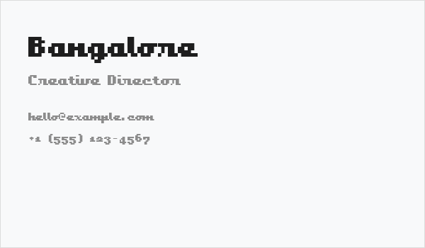 Bangalore Business Card