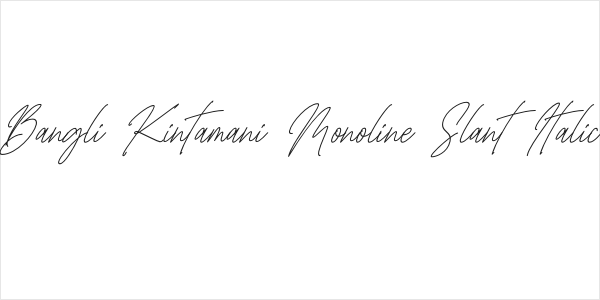 Bangli Kintamani Monoline Slant Italic Logo