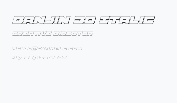 Banjin 3D Italic Business Card