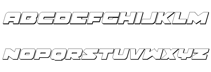 Banjin 3D Italic Font LOWERCASE