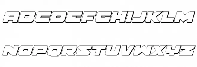 Banjin 3D Italic Font LOWERCASE