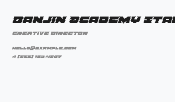Banjin Academy Italic Business Card