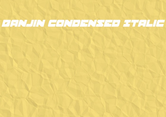 Banjin Condensed Italic Font examples