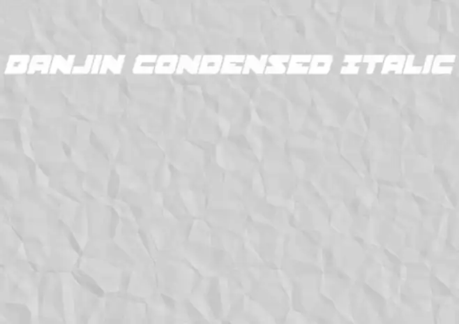 Banjin Condensed Italic Example 2