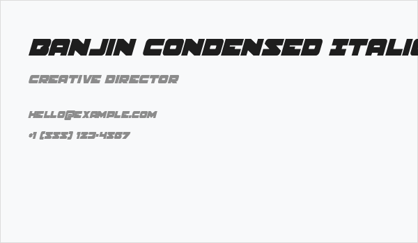 Banjin Condensed Italic Business Card