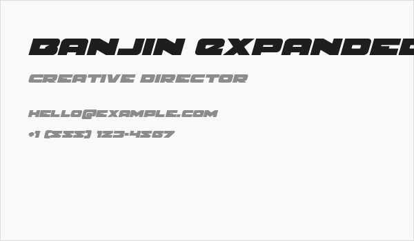 Banjin Expanded Italic Business Card