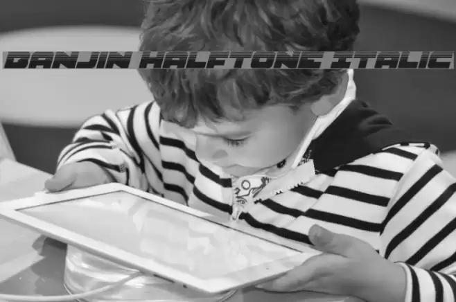 Banjin Halftone Italic Font examples