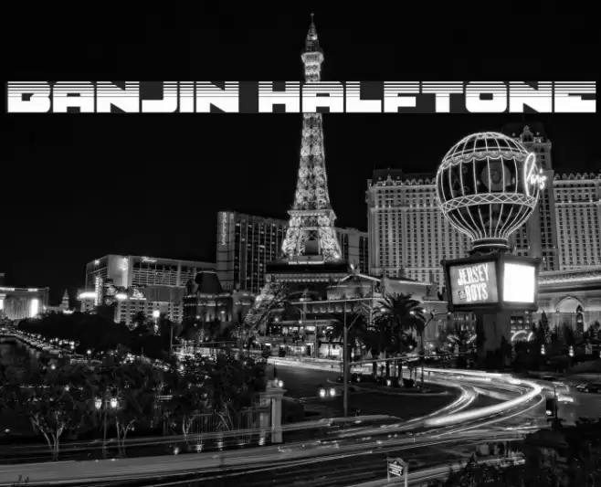 Banjin Halftone Font examples