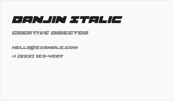 Banjin Italic Business Card