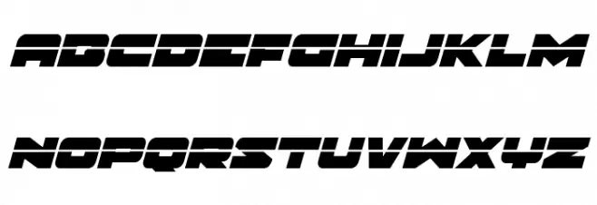 Banjin Laser Italic फ़ॉन्ट लोअरकेस