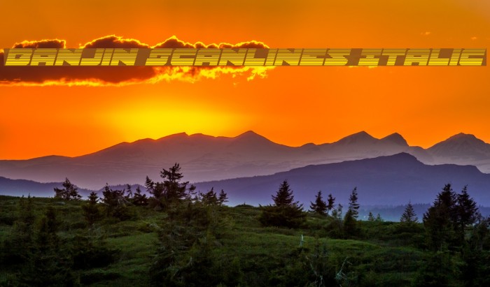 Banjin Scanlines Italic Font examples
