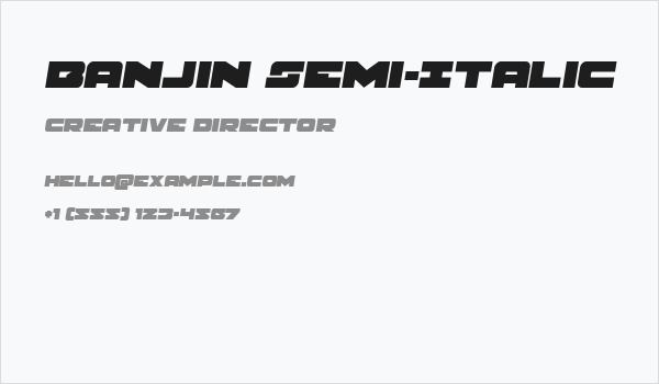 Banjin Semi-Italic Business Card