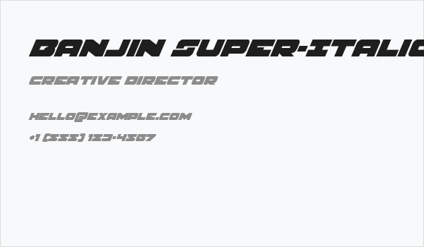 Banjin Super-Italic Business Card