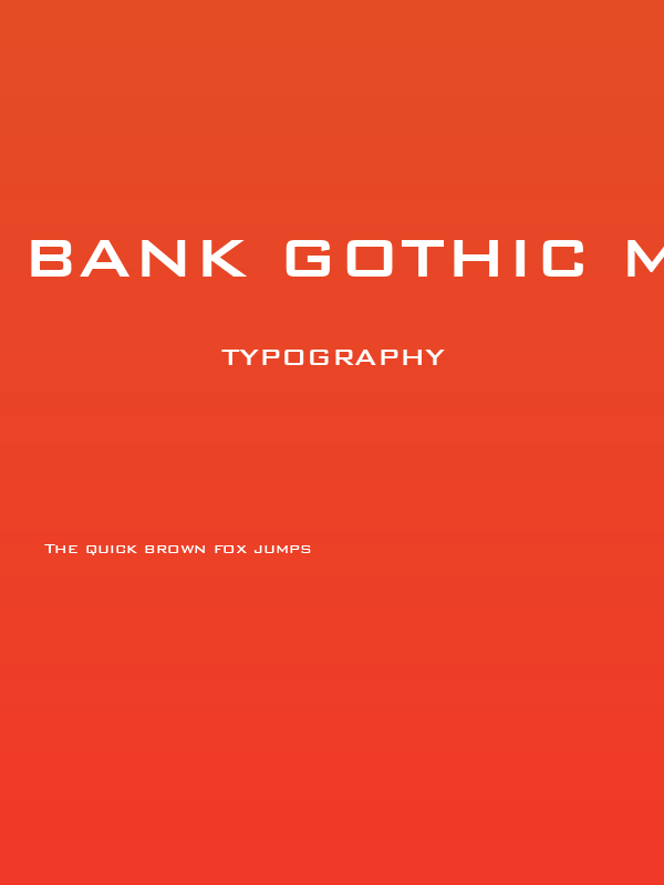 Bank Gothic Medium BT Poster