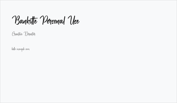 Bankitte Personal Use Business Card