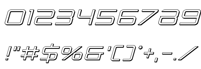Banshee Pilot 3D Italic Font OTHER CHARS