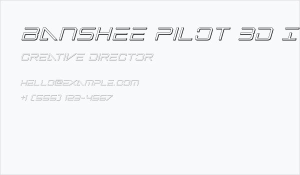Banshee Pilot 3D Italic Business Card