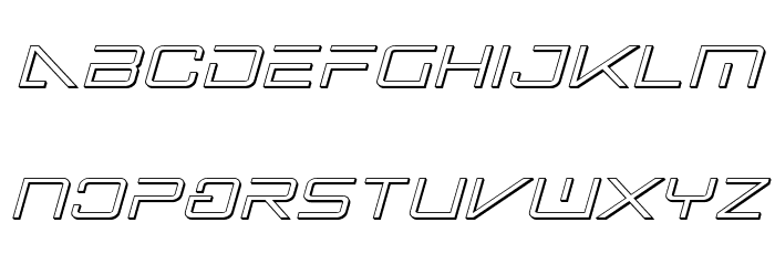 Banshee Pilot 3D Italic Font LOWERCASE
