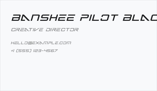 Banshee Pilot Black Italic Business Card