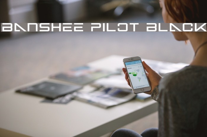 Banshee Pilot Black फ़ॉन्ट examples