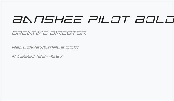 Banshee Pilot Bold Italic Business Card