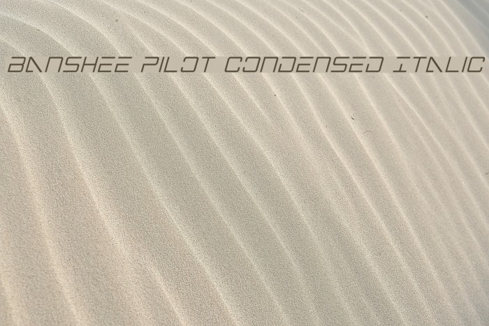 Banshee Pilot Condensed Italic Font examples