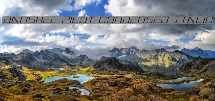 Banshee Pilot Condensed Italic Font examples