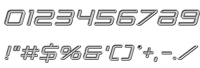 Banshee Pilot Engraved Italic Font OTHER CHARS