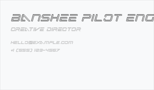 Banshee Pilot Engraved Italic Business Card
