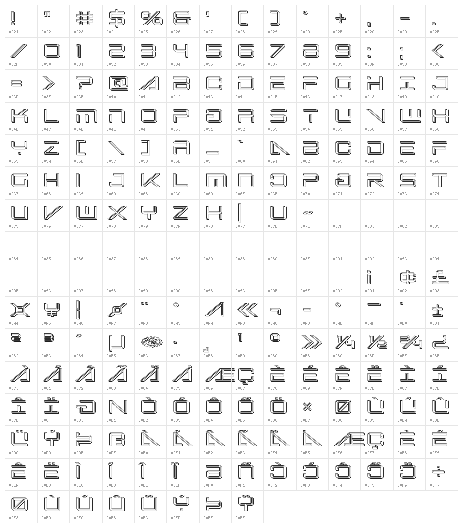 Banshee Pilot Engraved Character Map