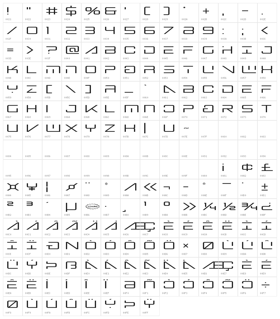 Banshee Pilot Expanded Character Map