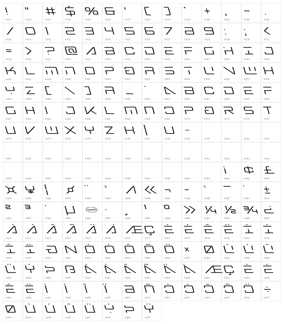 Banshee Pilot Leftalic Character Map