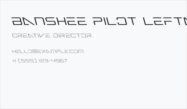 Banshee Pilot Leftalic Business Card