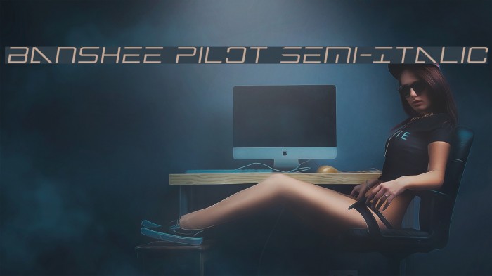 Banshee Pilot Semi-Italic Font examples