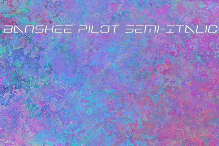 Banshee Pilot Semi-Italic Font examples