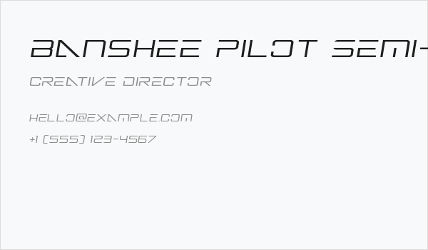 Banshee Pilot Semi-Italic Business Card