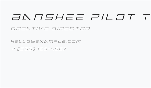 Banshee Pilot Title Italic Business Card