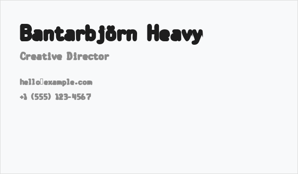 Bantarbjörn Heavy Business Card